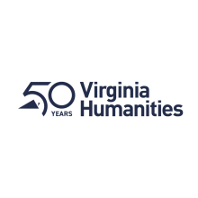 Virginia Humanities 50 year logo in blue
