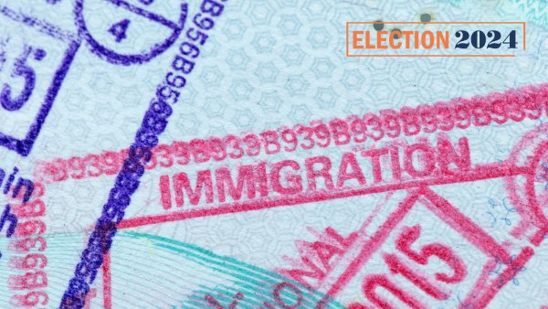 Page from a passport, stamped with the word "immigration"