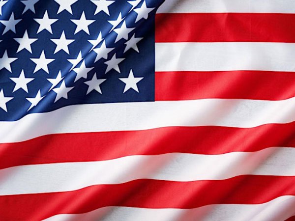 American flag up close