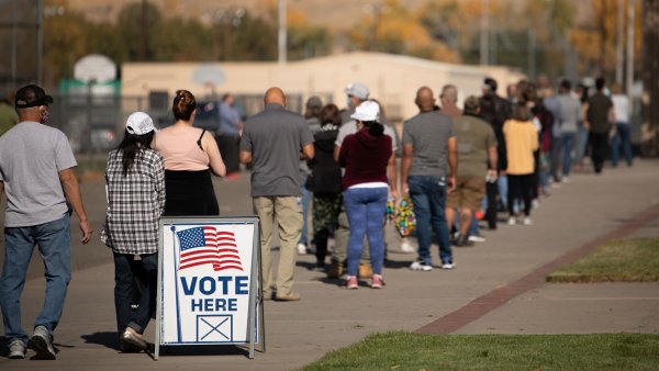 People waiting in line to vote