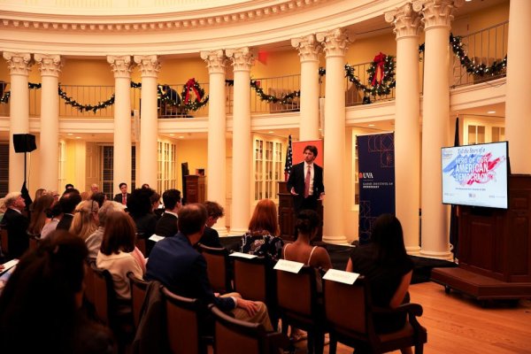 Student giving speech at 2024 Student Oratory Competition