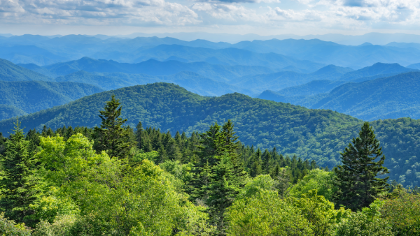 Landscape photograph of the Blue Ridge Mountains