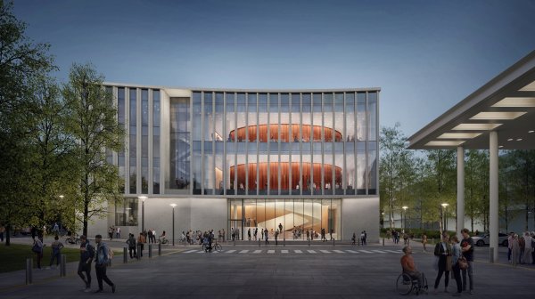 Evening rendering of new Karsh building