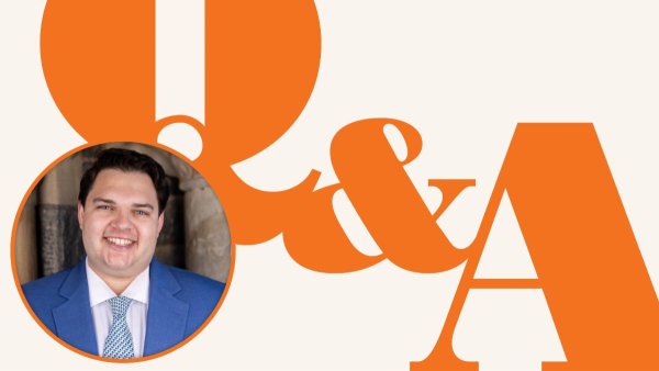 Q&A graphic with an inset of Reed Howard's headshot