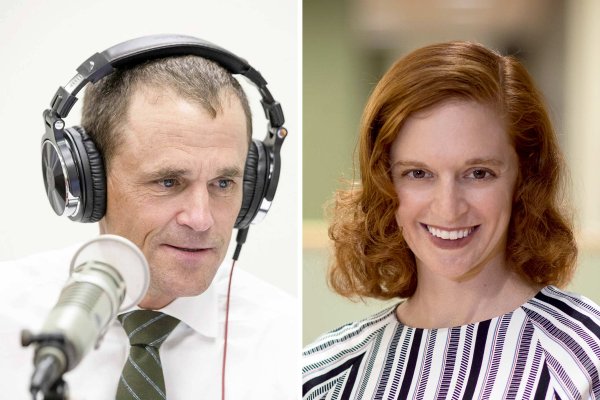 UVA President Jim Ryan and professor Rachel Wahl