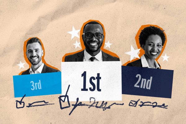 illustration of candidates on an election ballot