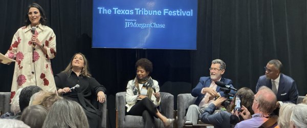 Rosa Flores, Skye Perryman, Melody Barnes, Norm Eisen, Eddie Glaude (BNG photo by Mark Wingfield)